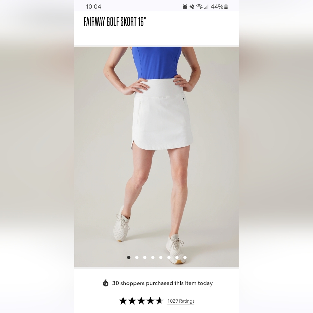 NWT Athleta Fairway Skort White